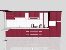 Red Kitchen Cabinets Design Ideas 3d preview