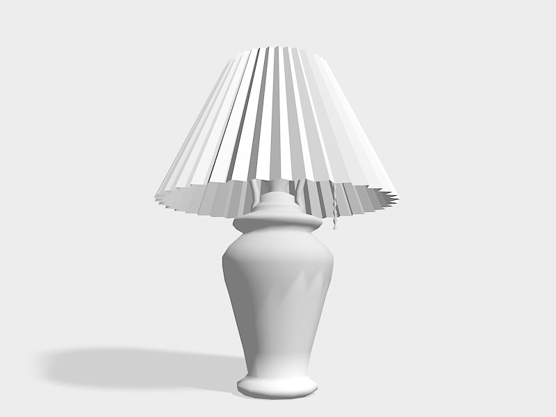 White Table Lamp 3d rendering