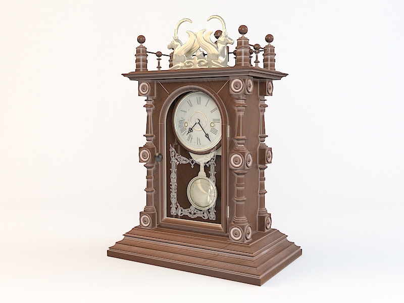 Antique Mantle Clock 3d rendering