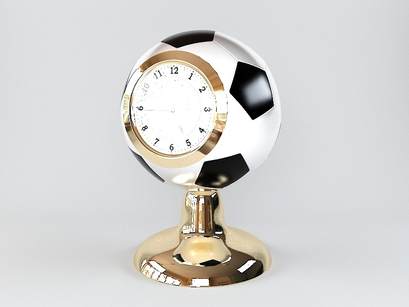 Soccer Ball Trophy Clock 3d rendering