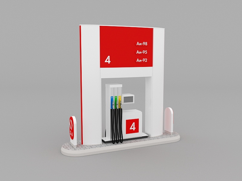 Gas Station Pump 3d rendering