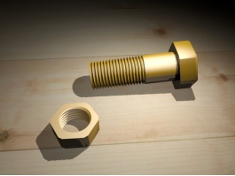 Nut and Bolt Fastener 3d preview