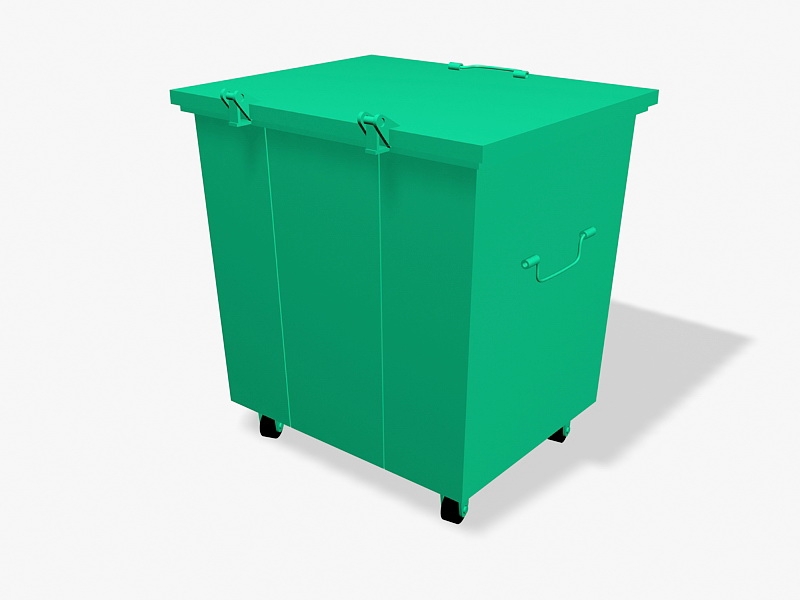 Green Trashbox 3d rendering