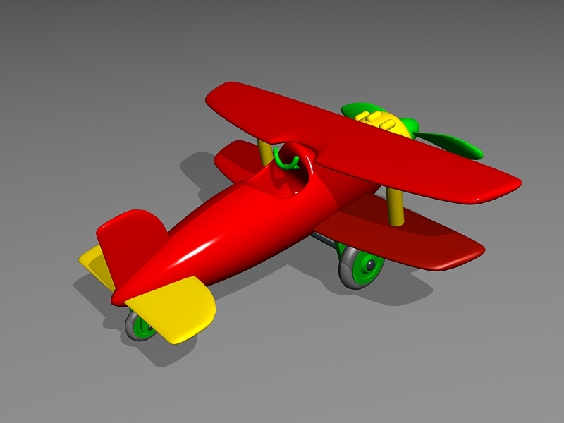 Plastic Airplane Toy 3d rendering