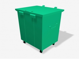 Green Trashbox 3d model preview