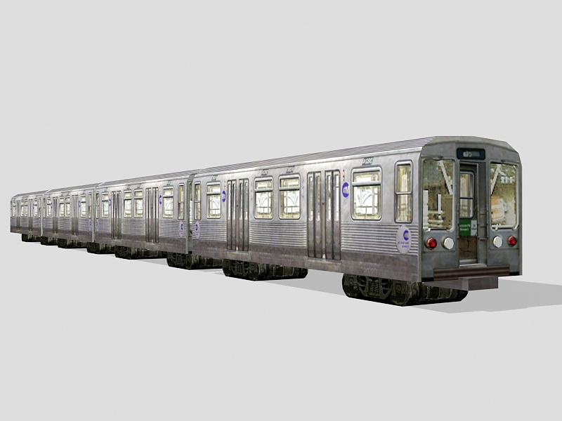 Subway Train Car 3d rendering