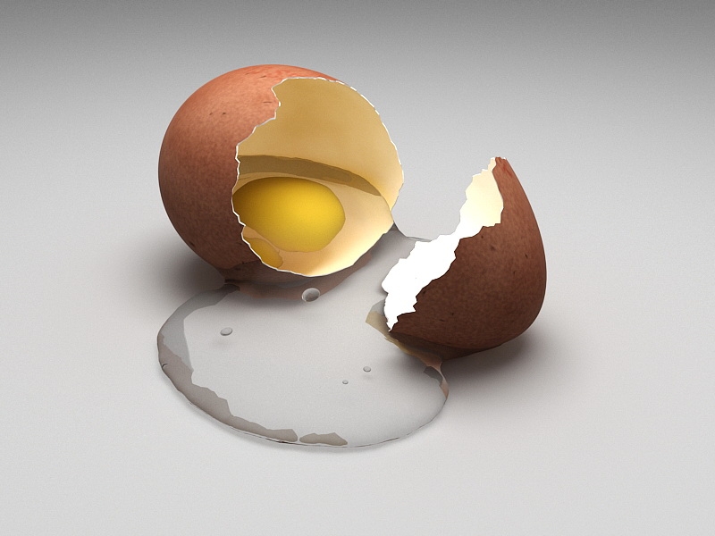 Broken Egg 3d rendering