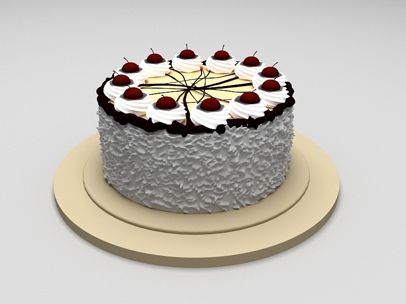 Fruit Cream Cake 3d rendering
