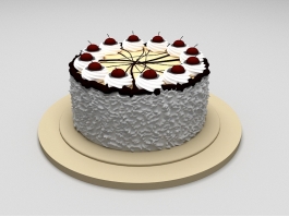 Fruit Cream Cake 3d model preview