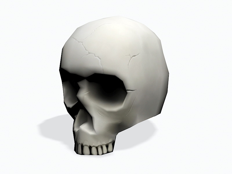 Cartoon Skull Low Poly 3d rendering