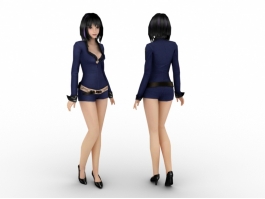 Beautiful Police Woman 3d preview
