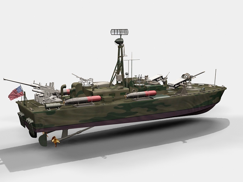 Missile Patrol Boat 3d rendering