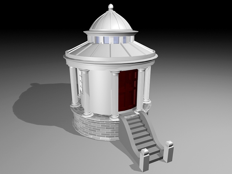 Roman Style Gazebo Architecture 3d rendering
