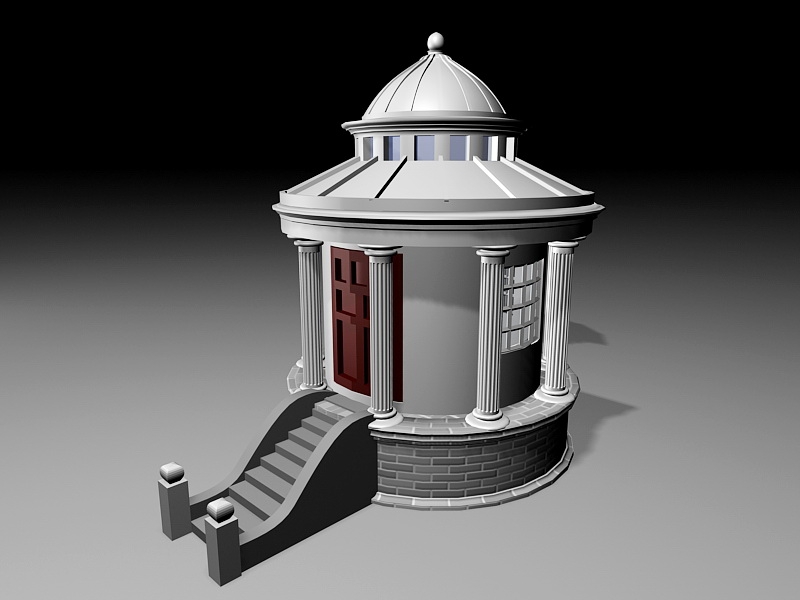 Roman Style Gazebo Architecture 3d rendering