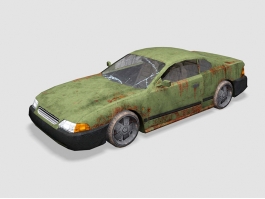 Abandoned Rusty Car 3d model preview