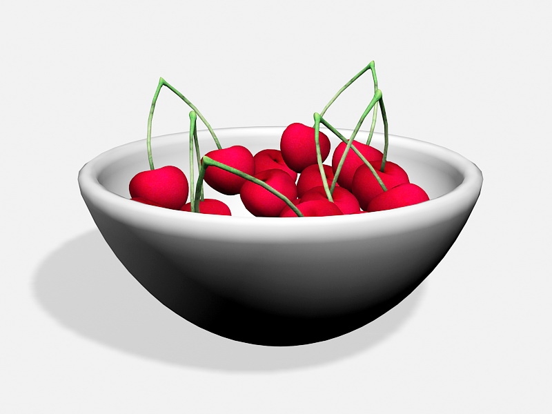 Bowl of Cherries 3d rendering