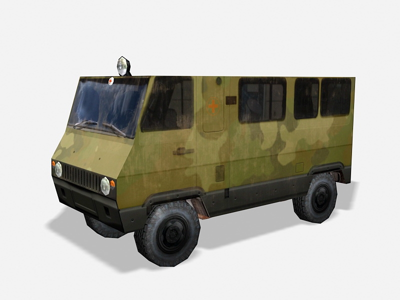 Military Medical Van 3d rendering