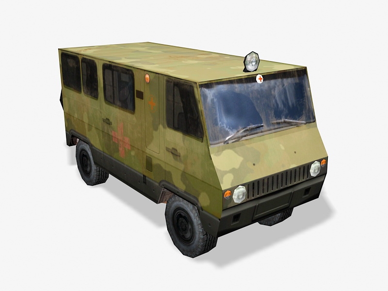 Military Medical Van 3d rendering
