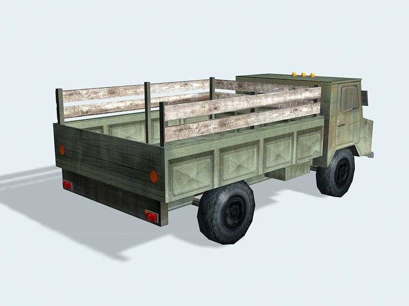 Old Military Truck Low Poly 3d rendering