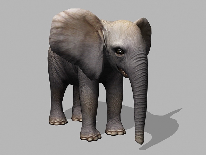 Adorable Baby Elephant 3d rendering