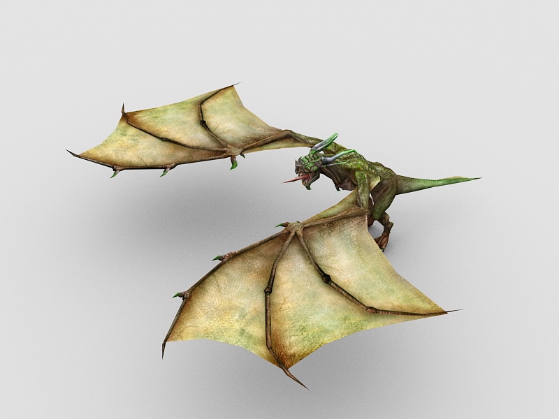 Earth Drake Dragon 3d rendering