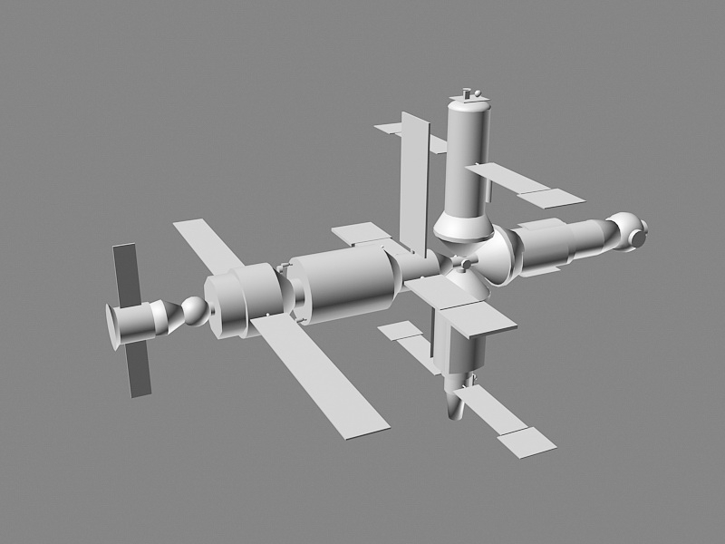 The Mir Space Station 3d rendering