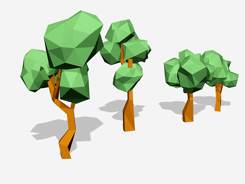 Cartoon Tree Lowpoly 3d rendering