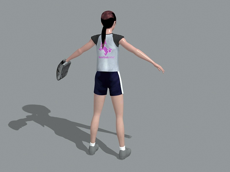 Baseball Girl 3d rendering