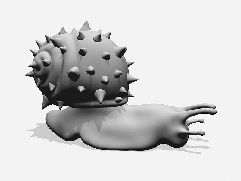 Spiky Shell Snail Creature 3d rendering