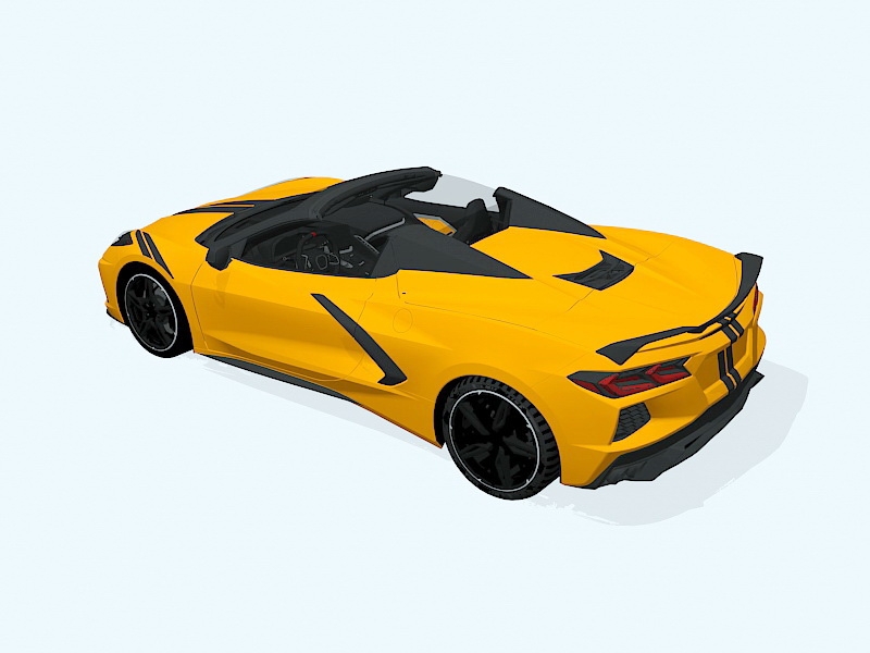 Orange Roadster Car 3d rendering