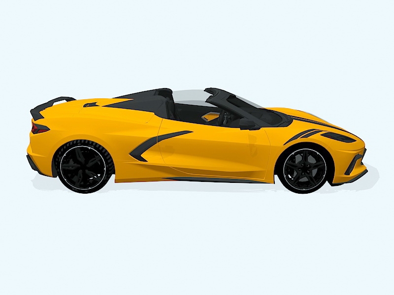 Orange Roadster Car 3d rendering