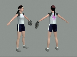 Baseball Girl 3d model preview