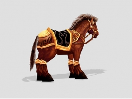Medieval War Horse Lowpoly 3d preview