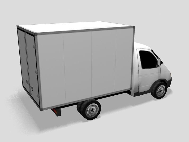 Mini Cargo Truck Lowpoly 3d rendering