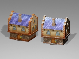 Winter Snow House Cartoon 3d model preview