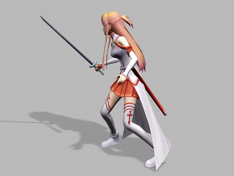 Asuna Yuuki - Sword Art Online Character 3d rendering