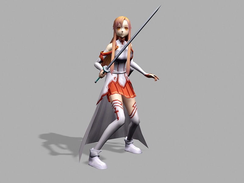 Asuna Yuuki - Sword Art Online Character 3d rendering