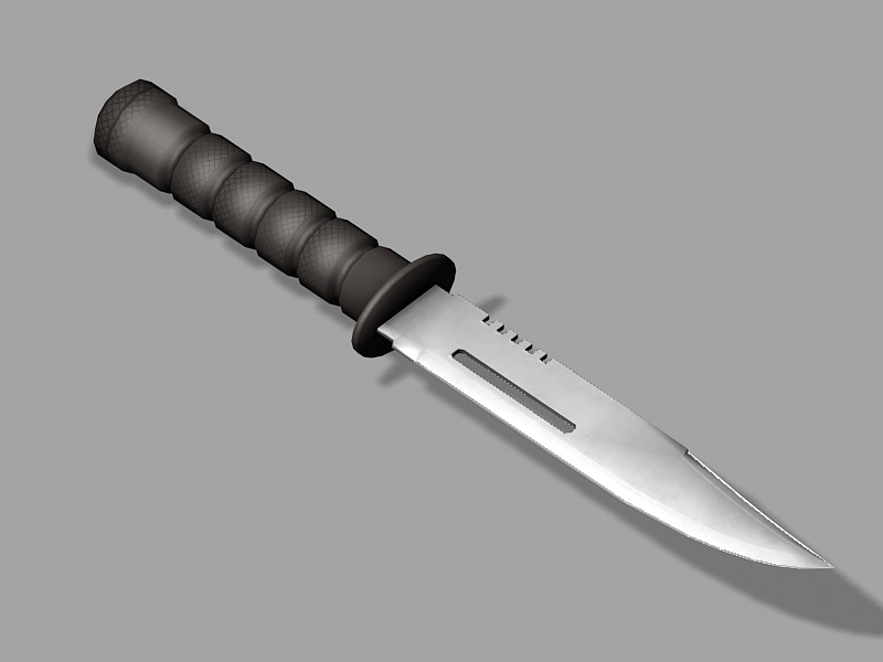 Army Combat Knife Lowpoly 3d rendering