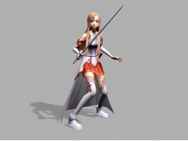 Asuna Yuuki - Sword Art Online Character 3d preview