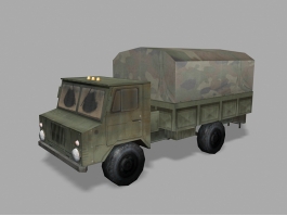 Old Military Cargo Truck Lowpoly 3d model preview