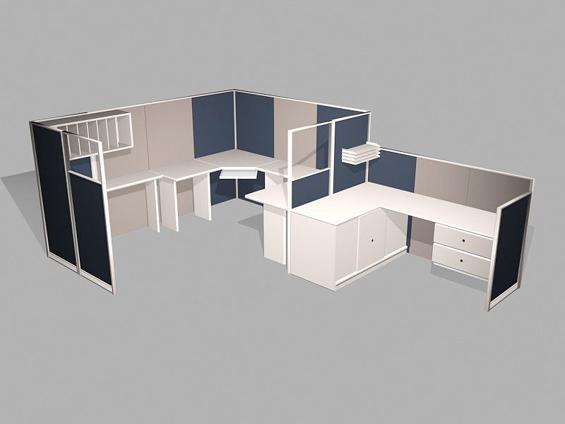 Modern Office Cubicle Design Ideas 3d rendering