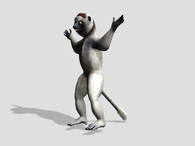Sifaka Lemur 3d rendering