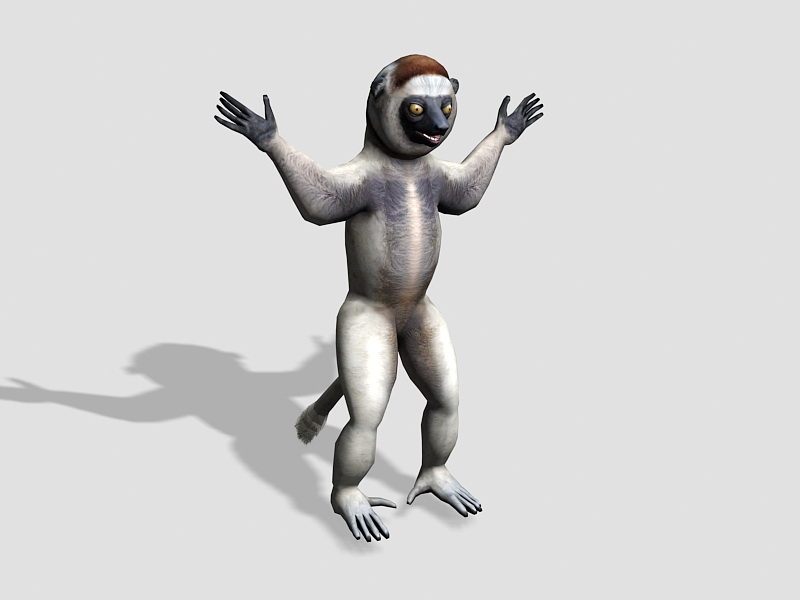 Sifaka Lemur 3d rendering