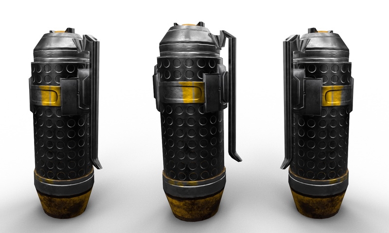 Sci Fi Grenade Lowpoly 3d rendering