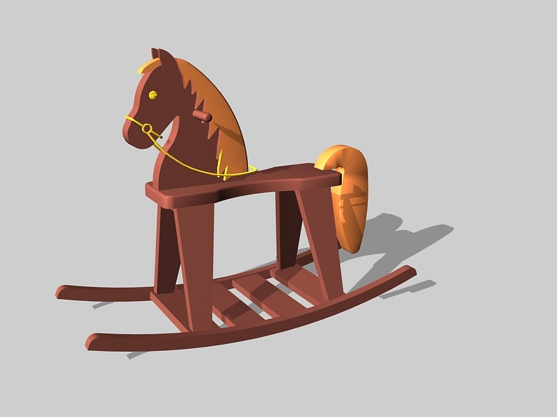 Vintage Toy Rocking Horse 3d rendering