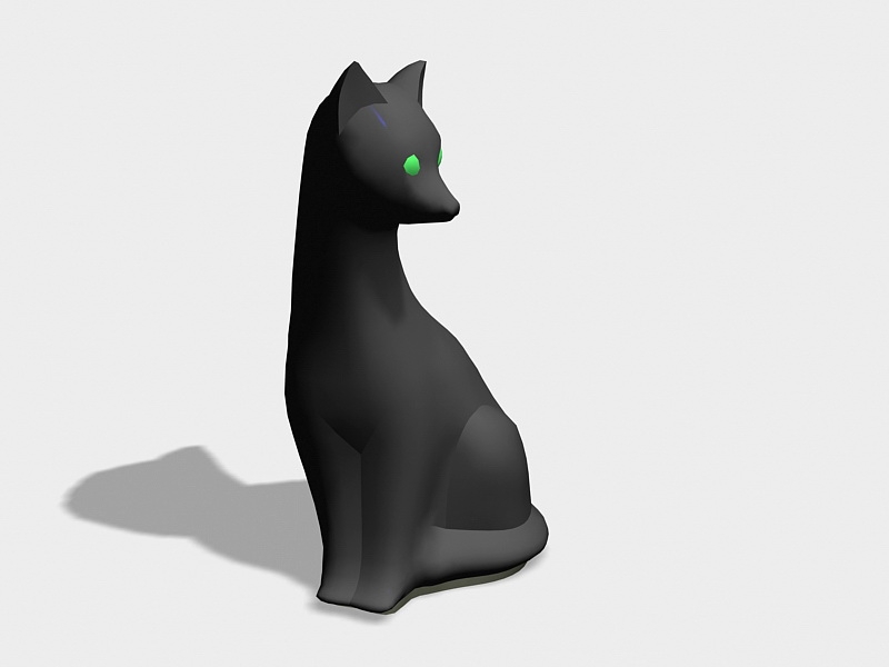 Black Cat Statue 3d rendering
