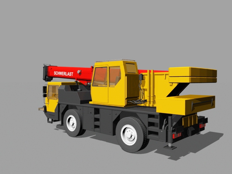 Mobile Crane Truck 3d rendering