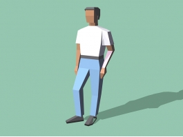 Low Poly Male in T-shirt 3d preview