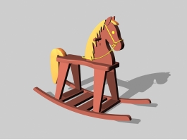 Vintage Toy Rocking Horse 3d preview