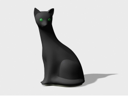Black Cat Statue 3d model preview